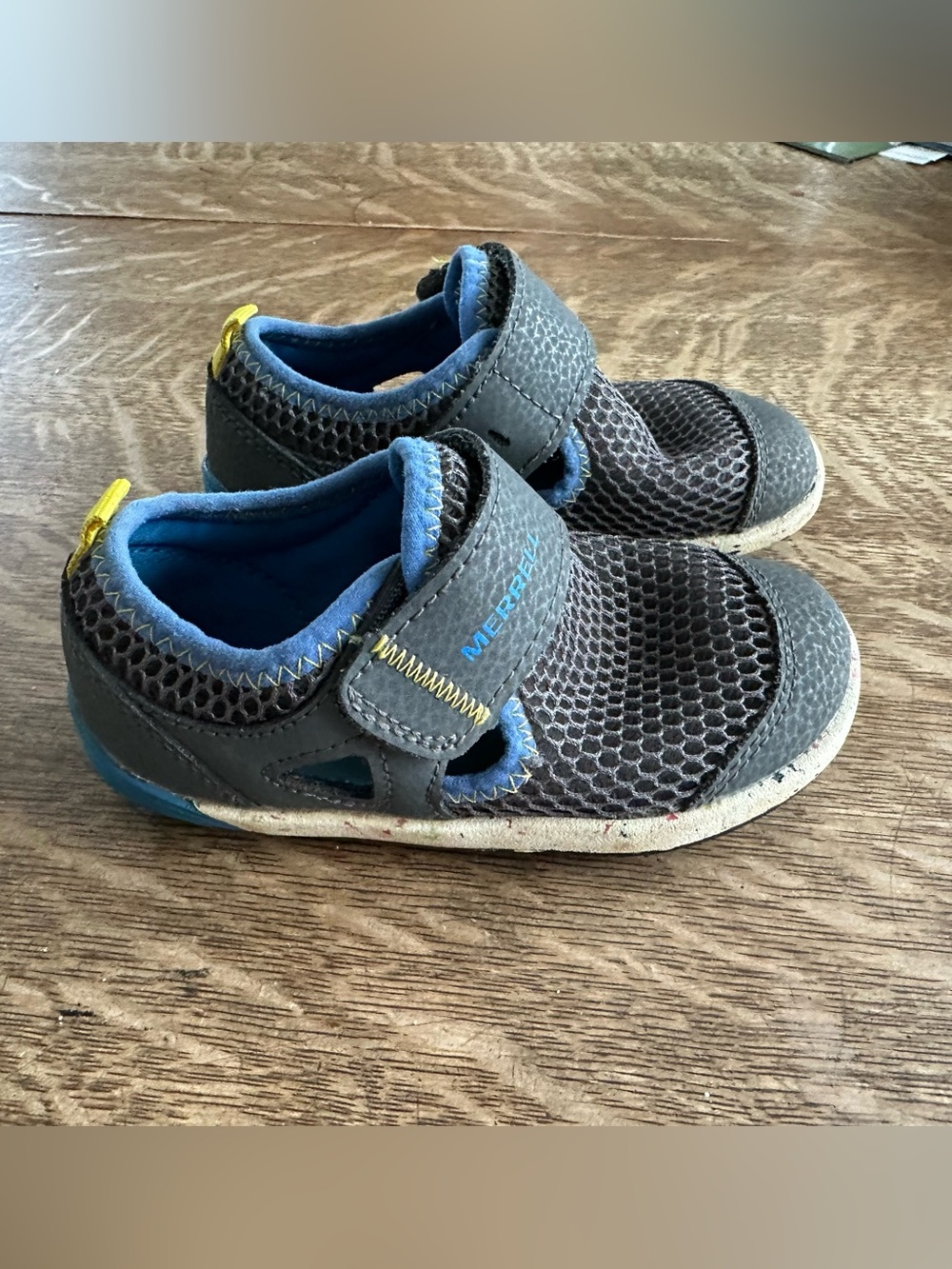 Merrell Bare Steps H2O Gray/Blue Mesh Shoes